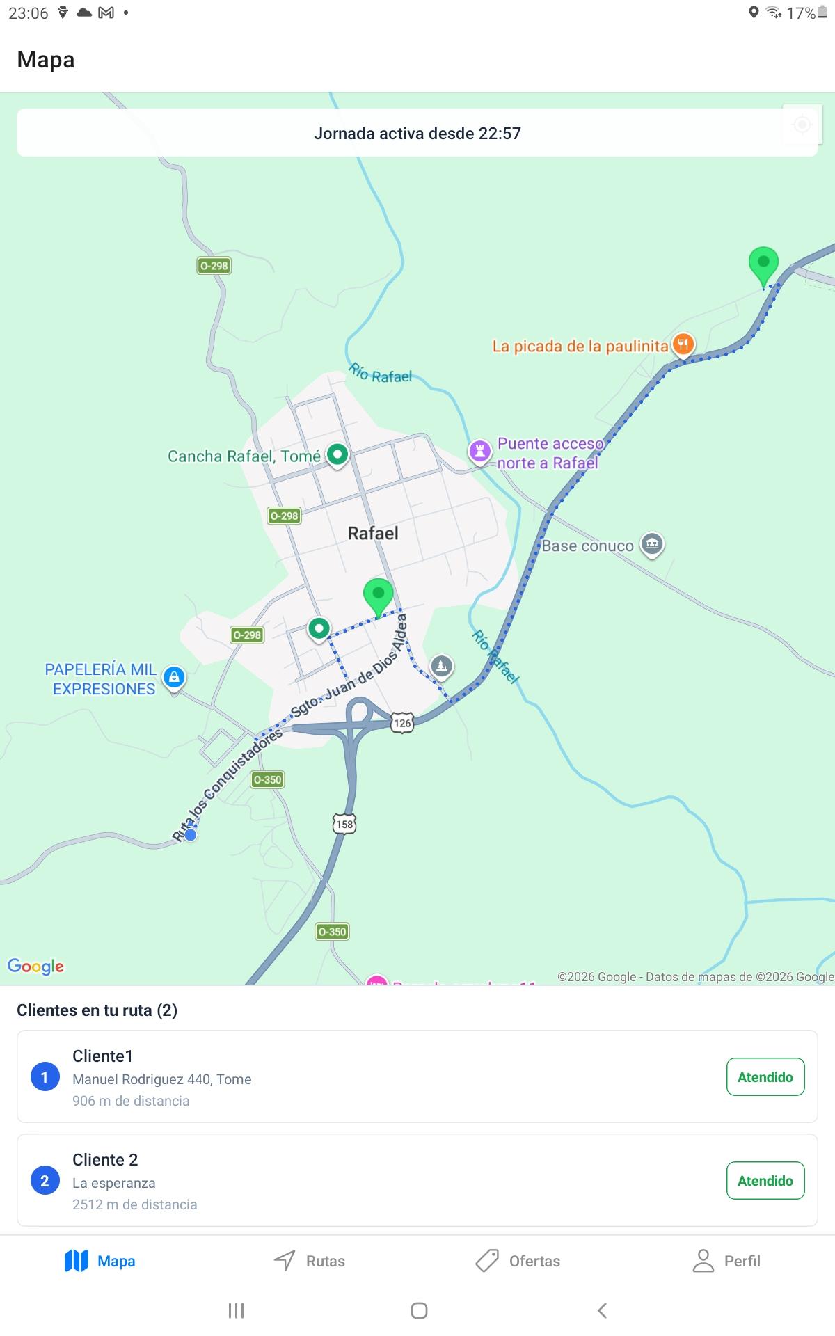 Mapa del vendedor en vivo